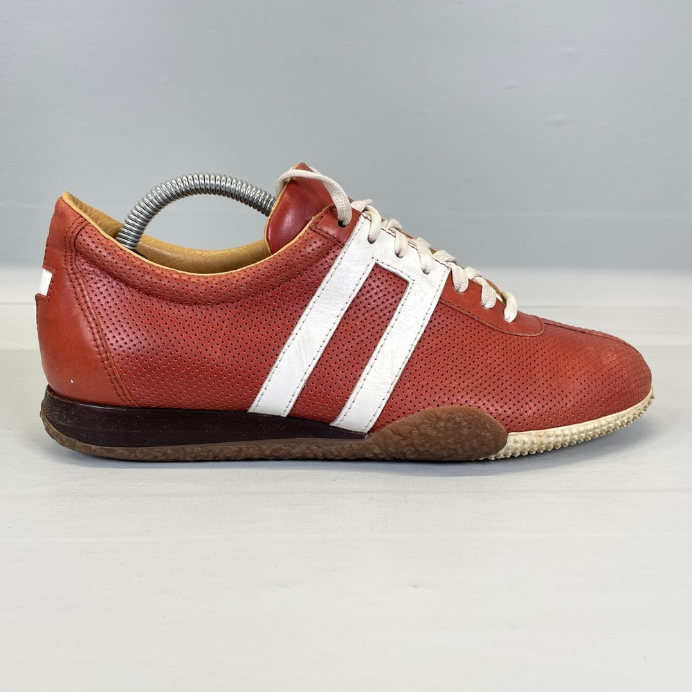 Bally Free Shoes Womens Size 6 M Red Leather Lace Up Casual Sneakers Trainers